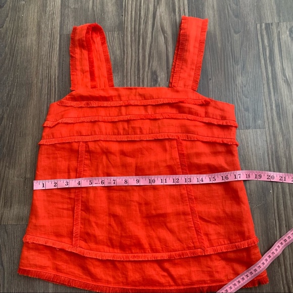J.Crew Orange Fringe Linen Top - Picture 9 of 13